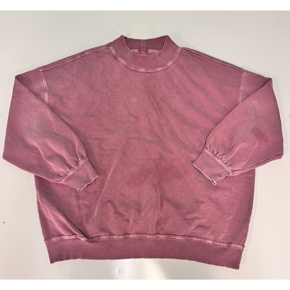 Free People We The Free Palm Springs Pullover Womens L Damson Purple Mock Neck